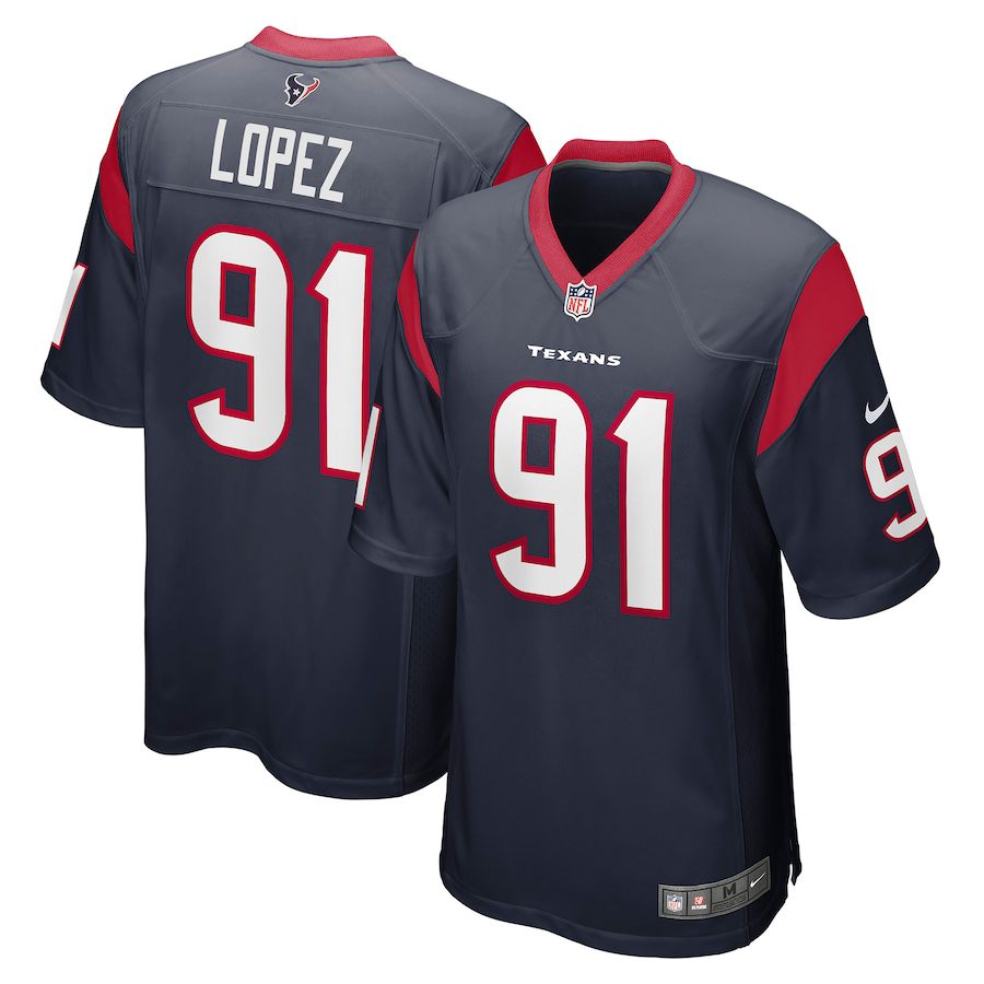 Men Houston Texans #91 Roy Lopez Nike Navy Player Game NFL Jersey